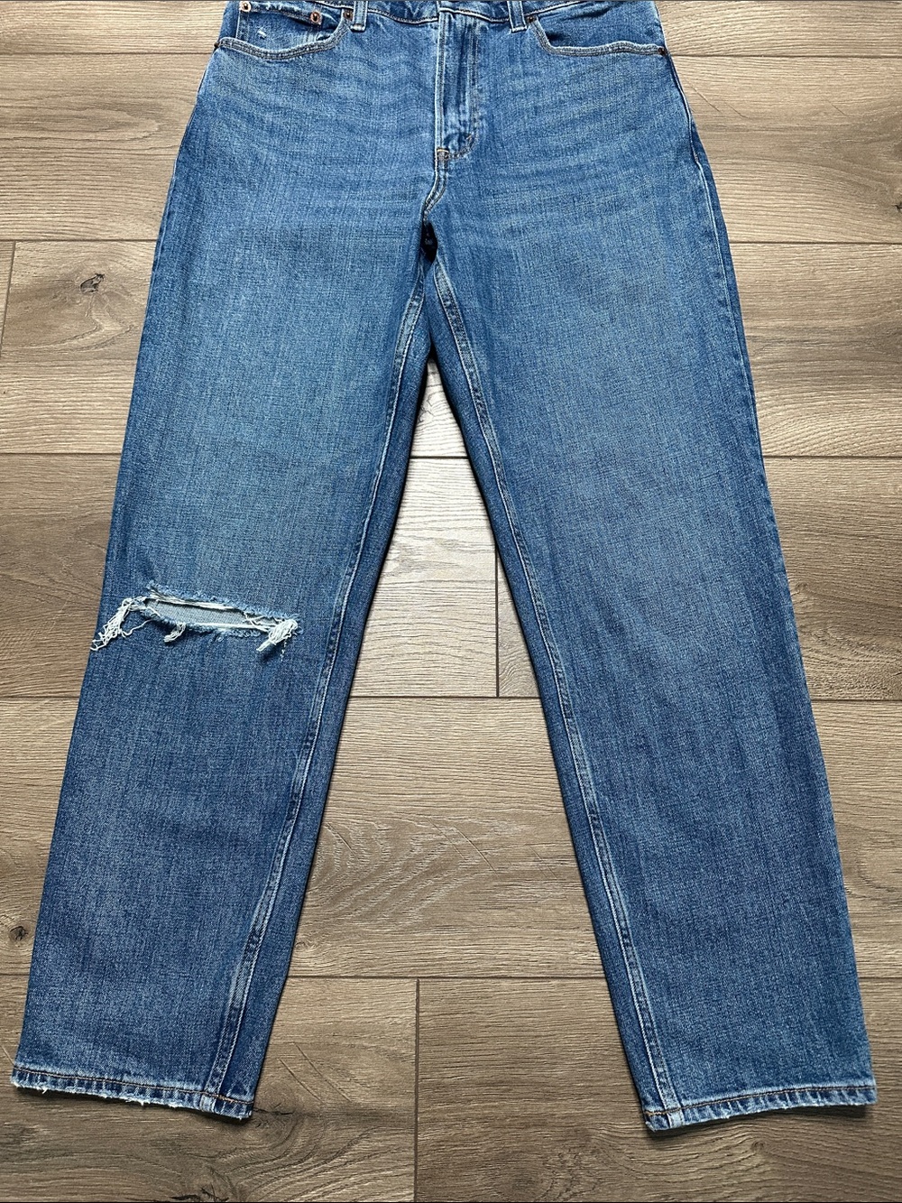 Abercrombie & Fitch The Mom‎ High Rise Curve Love Stretch Blue Ankle Jeans 27 - Picture 3 of 11